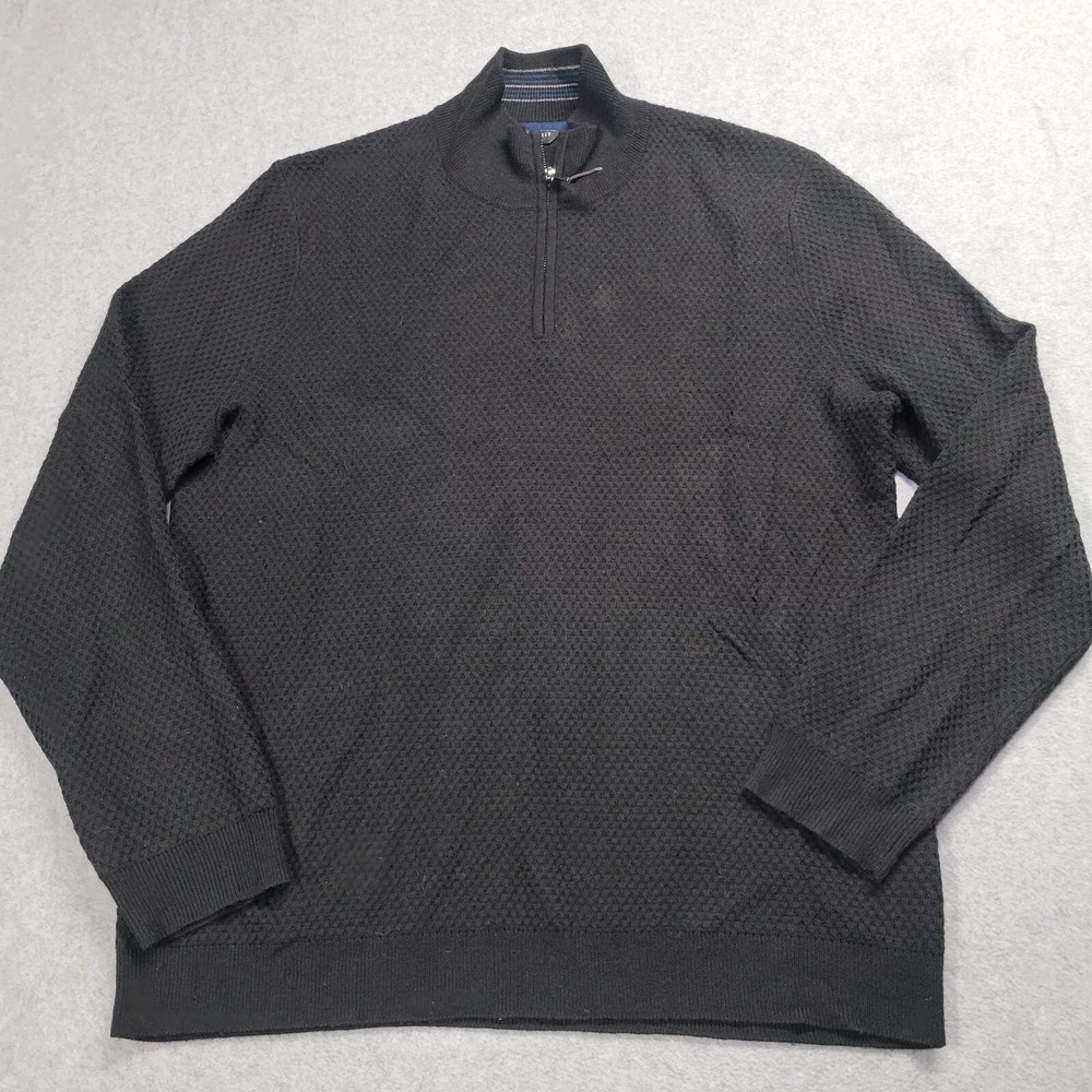 Ted Baker London MMK TUNNEL Mens Black Wool Blend Quarter Zip Sweater Size 5‎